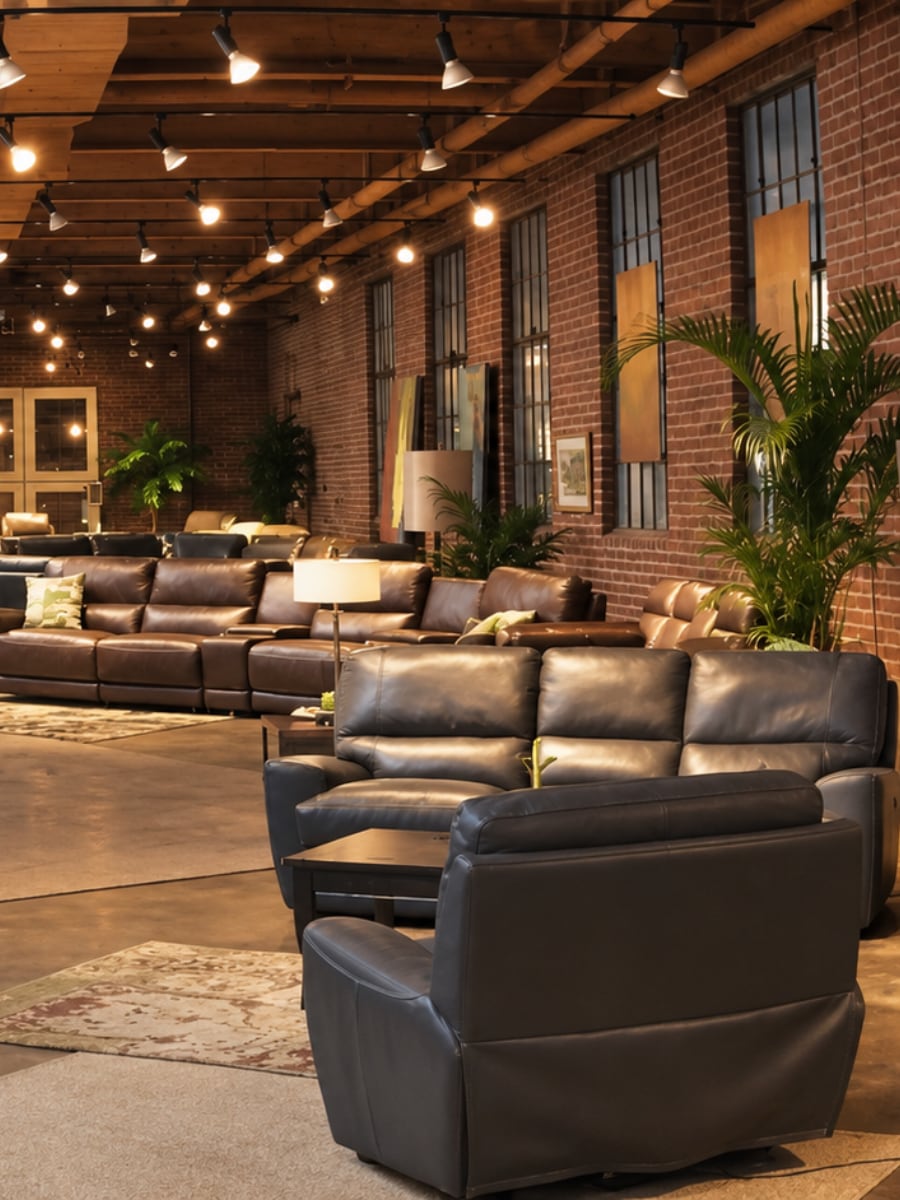 The original Era Nouveau showroom in a historic brick sock factory in North Carolina
